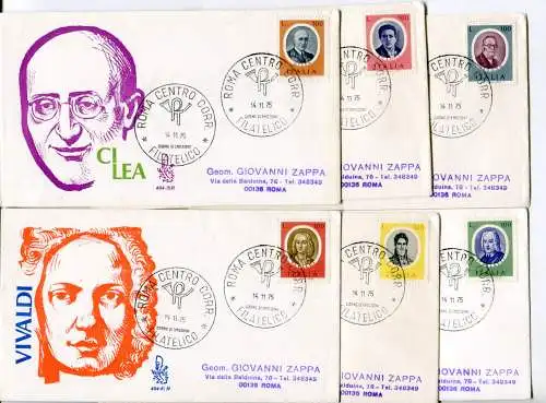 Italien FDC Venetia 1975 Künstler reiste nach Italien