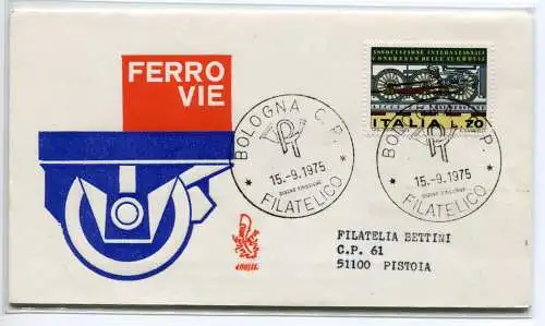 Italien FDC Venetia 1975 Eisenbahnen nach Italien gereist