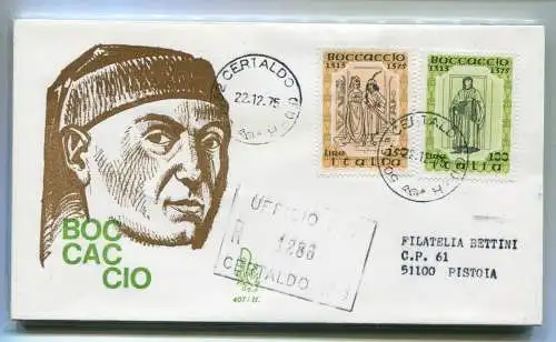 Italien FDC Venetia 1975 Boccaccio voyata Racc. für Italien