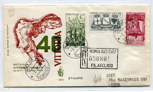 Italien FDC Venetia 1958 Vittoria voyata Racc. für Italien