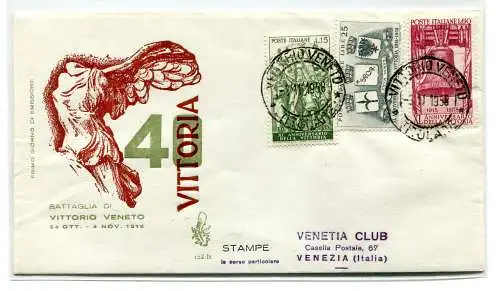 Italien FDC Venetia 1958 Sieg nicht gereist