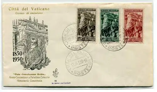 Vatikan FDC Venetia 1950 Palatina Guardia nicht gereist