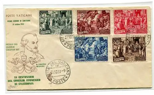 Vatikan FDC Venetien 1951 Ökumenisches Konzil nicht gereist