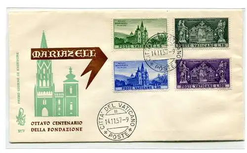 Vatikan FDC Venetia 1957 Mariazell nicht gereist