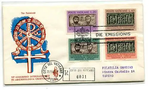 Vatikan FDC Venetia 1962 Archäologie gereist Racc. für Italien