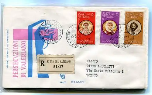 Vatikan FDC Venetia 1959 Märtyrer gereist Racc. für Italien