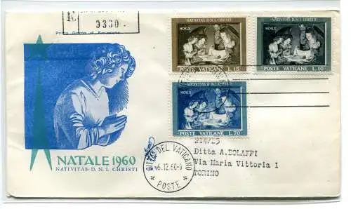 Vatikan FDC Venetia 1960 Weihnachten gereist