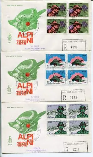 Italien FDC Venetia 1972 Alpini Viertelreise Racc. für Italien