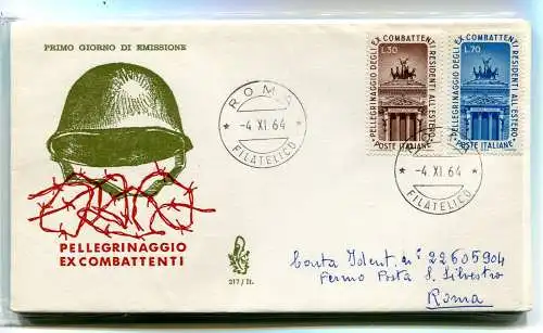 Italien FDC Venetia 1964 Ex Kämpfer reiste nach Italien