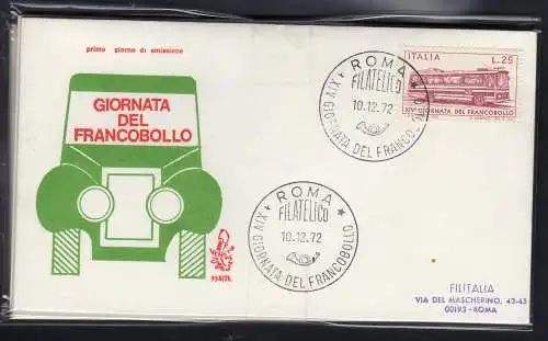 Italia FDC Venetia 1972 Gior. del Franc. nach Italien gereist