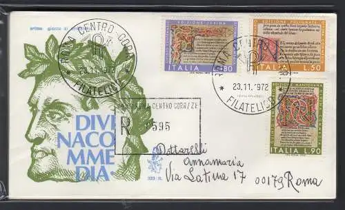 Italien FDC Venetia 1972 Divina Commedia voyata Racc. für Italien 1047