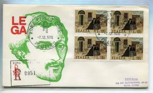 Italia FDC Venetia 1976 S. Viertelliga gereist Racc. für Italien