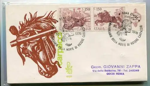 Italien FDC Venetia 1976 Carpaccio reiste nach Italien