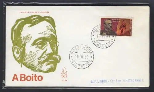 Italien FDC Venetia 1968 Boito reiste nach Italien 836