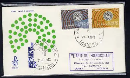 Italien FDC Venetia 1972 Interparlamentarische Union reiste nach Italien