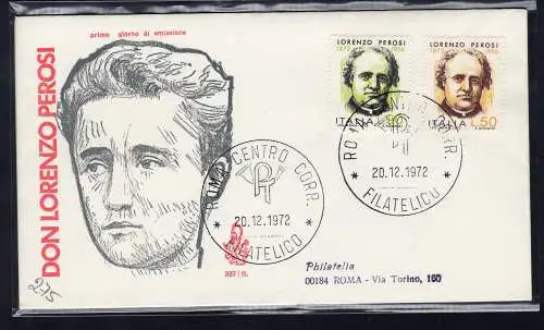 Italien FDC Venetia 1972 Perosi reiste nach Italien 1062