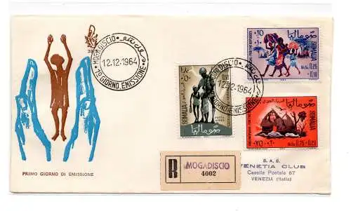 Somalia AFIS FDC Venetia 1964 Flüchtlinge gereist Racc. für Italien