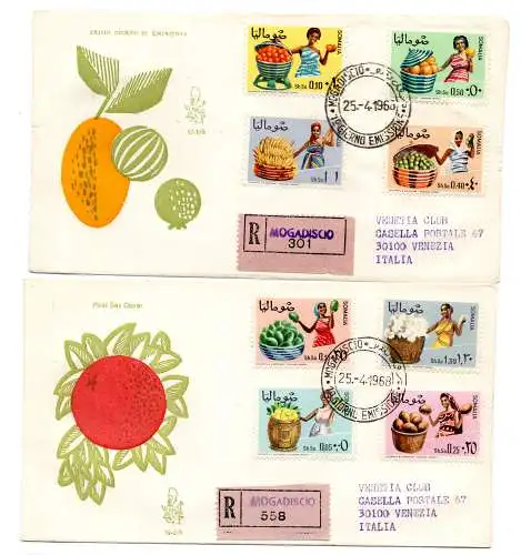 Somalia AFIS FDC Venetia 1968 Agricoltura voyata Racc. für Italien