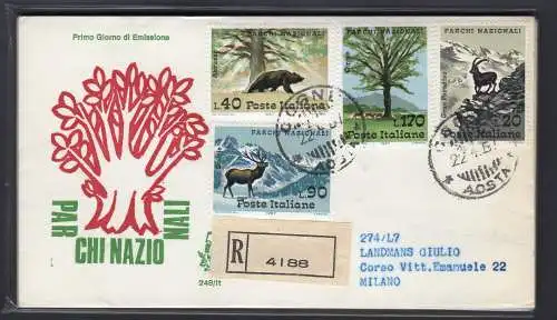 Italien FDC Venetia 1967 Nationalparks gereist Racc. für Italien 751