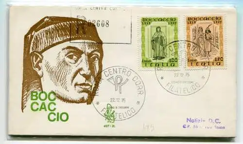 Italien FDC Venetia 1975 Boccaccio voyata Racc. für Italien