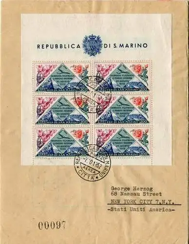 Philatelistischer Tag Blumen Lire 200 Blatt Nr. 14 auf Umschlag