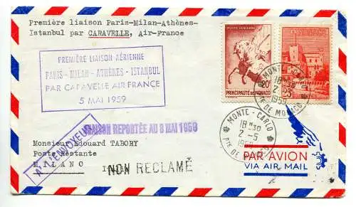 Air France Erstflug Paris/Mailand vom 8.5.59