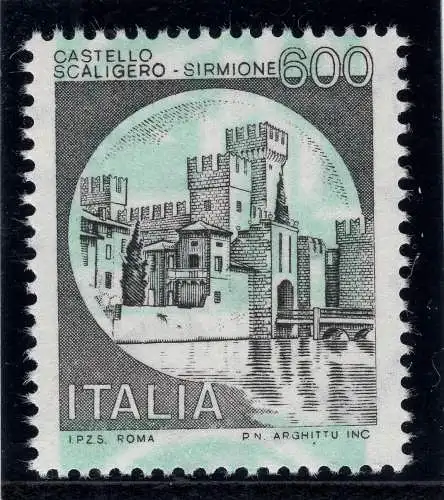 Castelli Lire 600 grüne Sorte verschoben Cod.727/182