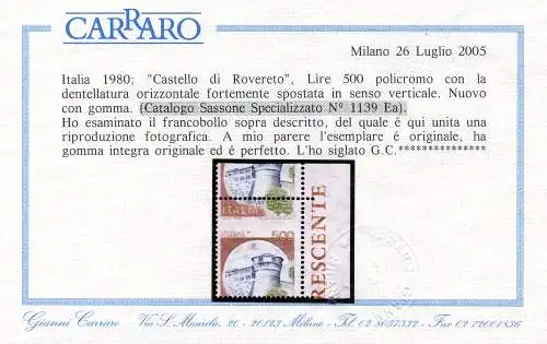 Castelli Lire 500 Sorten Italien oben