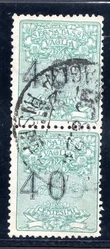 Steuermarken Vaglia Cent. 40 Sorten verschobene Ziffern Nr. 2baa