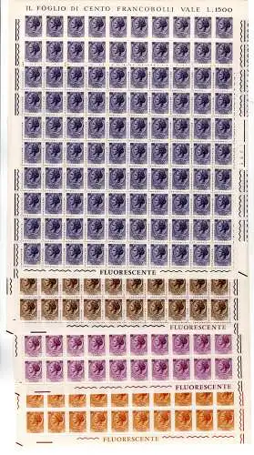 Syrakus Fluoreszierende Vinylkautschuk Serie in 100er Blatt - MNH