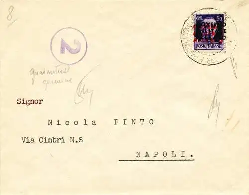 Napoli Occ. Alliierte - Cent. 50 Doppelaufdrucke