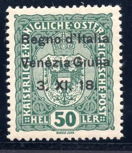 Venezia Giulia - 50 Heller Nr. 11l Fehler ohne Punkt auf der I - MNH