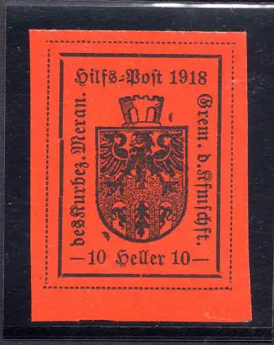 Meran Wappen 10 Heller orange IV. Nr. 12