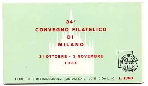 Libretto der 34. Philatelistischen Tagung Mailand 1980