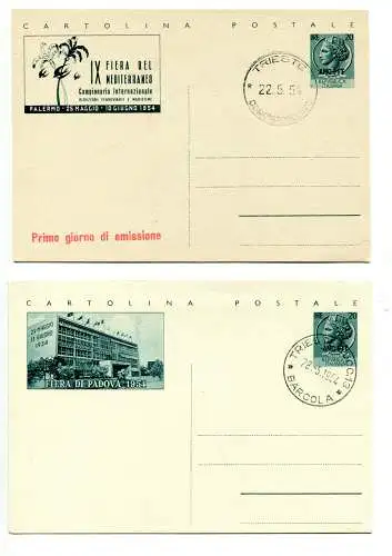 Triest A - C.P. Lire 20 Fiere d'Italia n. C 29/30 - gebraucht