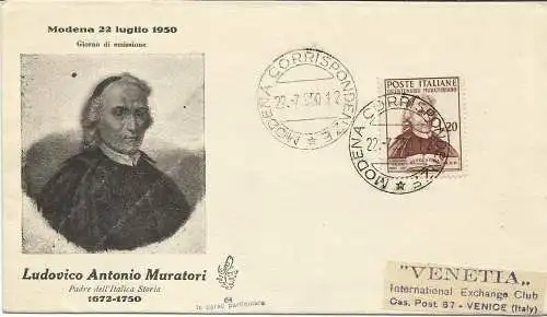 Maurer Nr. 625 auf Umschlag FDC Venetia Club Venezia