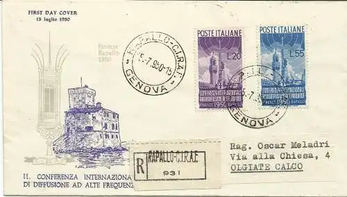 Rundfunk Nr. 623/624 Serie auf Umschlag FDC Venetia Club Venezia