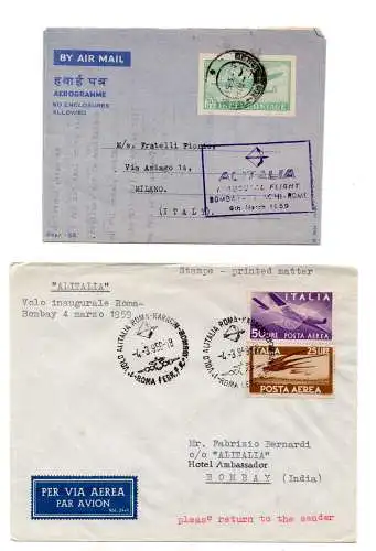 Alitalia Rom/Bombay/Rom vom 4. und 6.3.59