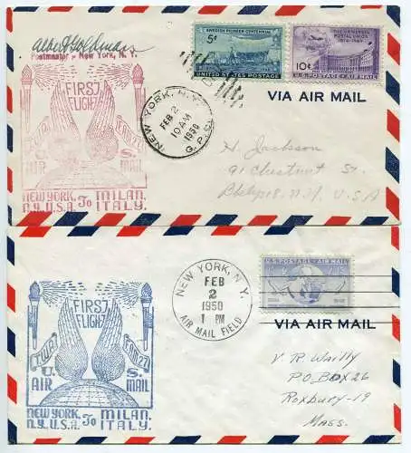 1. TWA Flug New York/Mailand vom 2.2.50