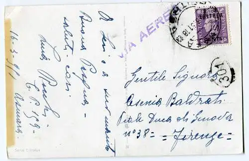 B. A. Eritrea Postkarte auf dem Luftweg