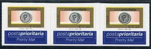 2004 Priority Post Euro 0,60 Streifen Vielfalt Druck der Mitte