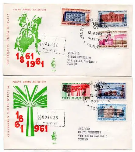 Italien FDC Venetia 1961 Einheit Italiens gereist Racc. für Italien