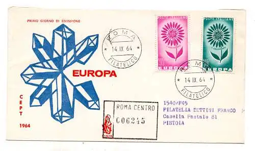 Italien FDC Venetia 1964 Europa gereist Racc. für Italien