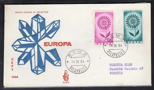 Italien FDC Venetia 1964 Europa nicht gereist