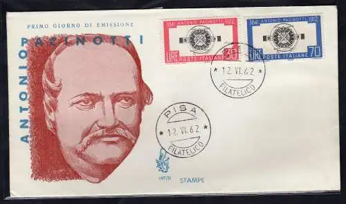 Italien FDC Venetia 1962 A. Pacinotti nicht gereist