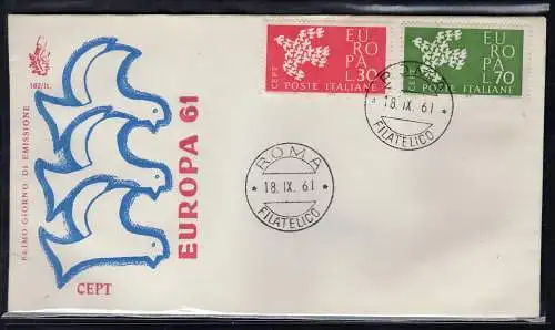 Italien FDC Venetia 1961 EUROPA nicht gereist