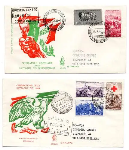 Italien FDC Venetia 1959 Unabhängigkeit gereist Racc. für Italien