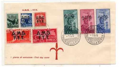 Triest A - Demokratische Luftpost und Espress FDC