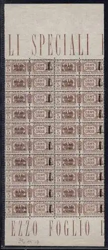 Postpakete Cent. 5 Aufdruckschelle mm. 36 + 39 - postfrisch