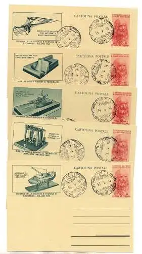 Ansichtskarten Leonardo da Vinci Serie Stempel FDC